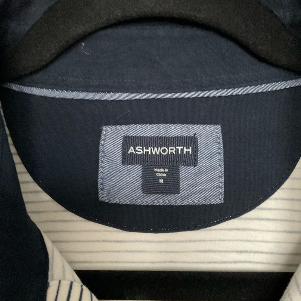 Ashworth Black and White Polo Shirt with Gradient Effect - Picture 3 of 5